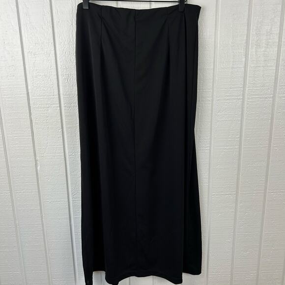 Diane Von Furstenberg Women Vintage Midi Skirt Black Designer Minimalist Large - Picture 5 of 6